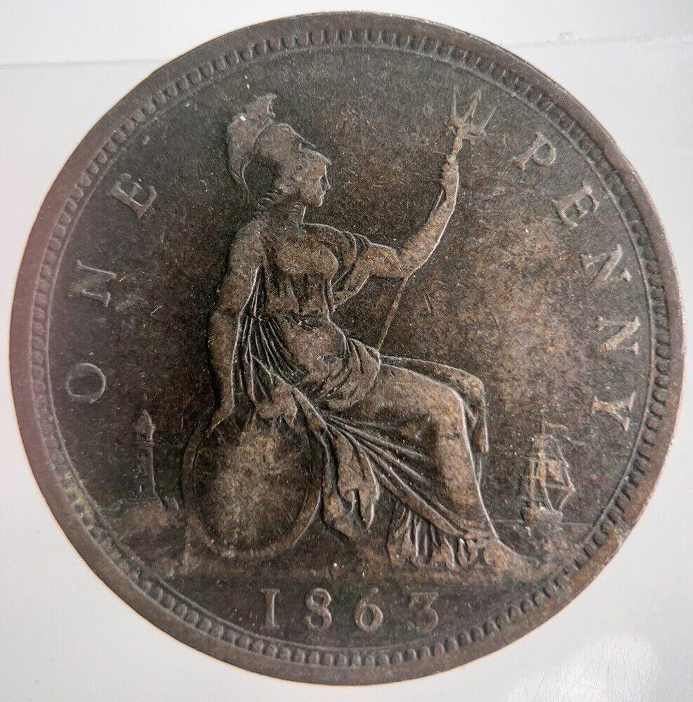 1863 Victoria Penny Coin | Fine Collectable Grade | a4495