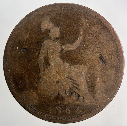 1864 Victoria One Penny Coin | Collectable Grade