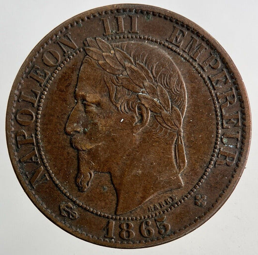 1865 France 5 Cinq Centimes Coin | Very Fine Grade