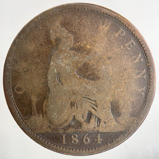 1864 Victoria One Penny Coin | Collectable Grade