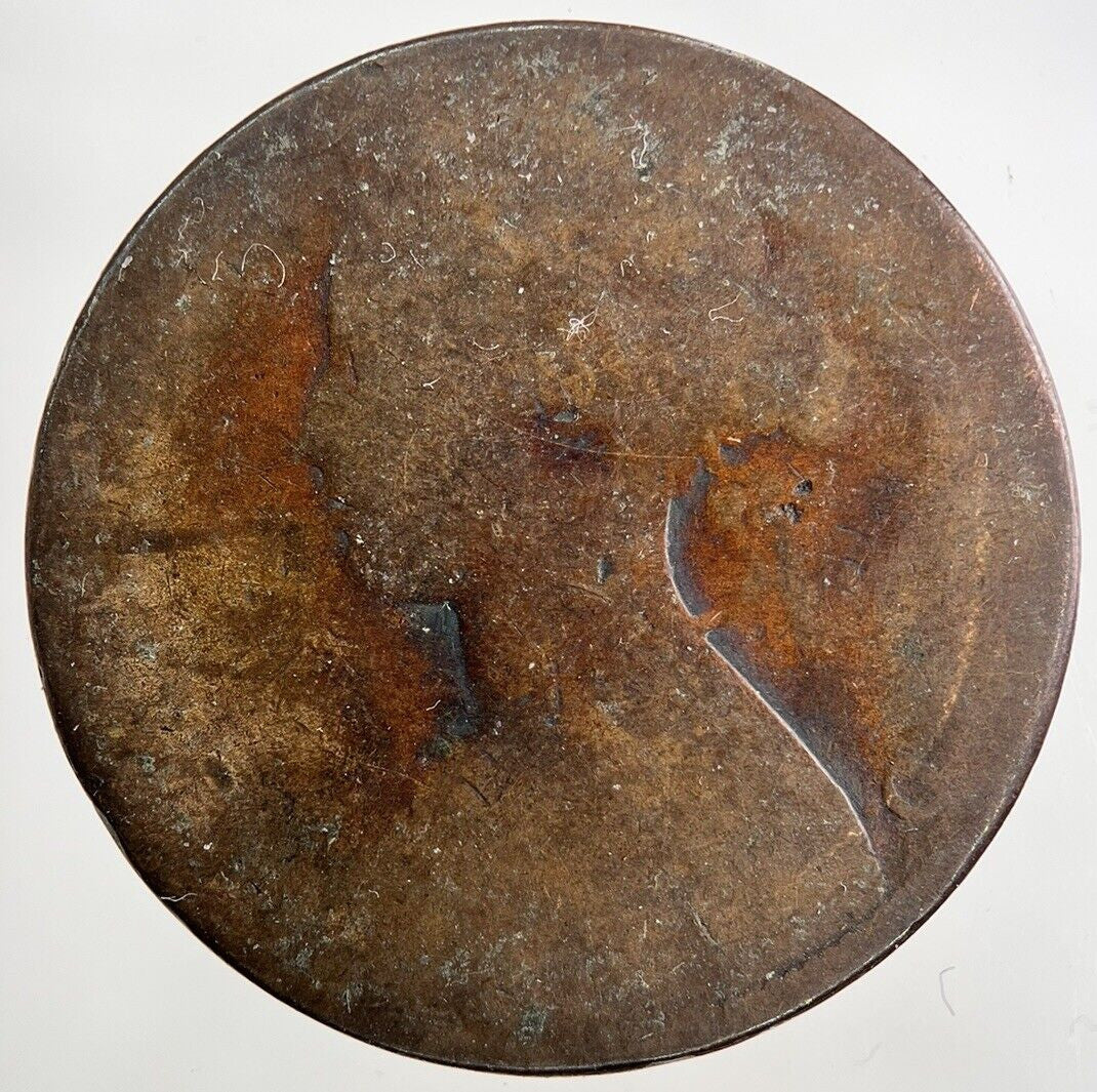 1863 Victoria One Penny Coin | Worn Grade