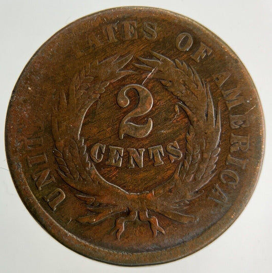1864 US USA Shield 2 Cents Coin | Collectable Grade