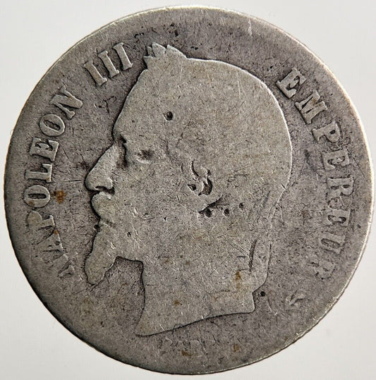 1865 France 50 Cent Silver Coin | Fair Grade | a3639