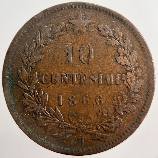 1866 Italy 10 Centesimi Coin | Collectable Grade | a3823