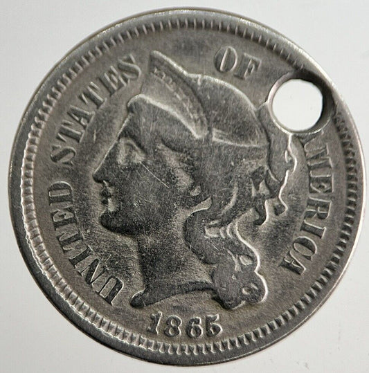 1865 US USA Nickel Coin | Fine Collectable Grade | a8291