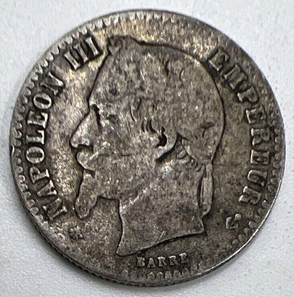 1866-A 50 Centimes Napoleon III France Silver Coin | Fair Grade
