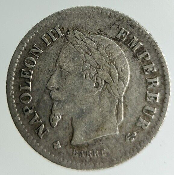 1867 France 20 Centimes Silver Coin | Fine Collectable Grade