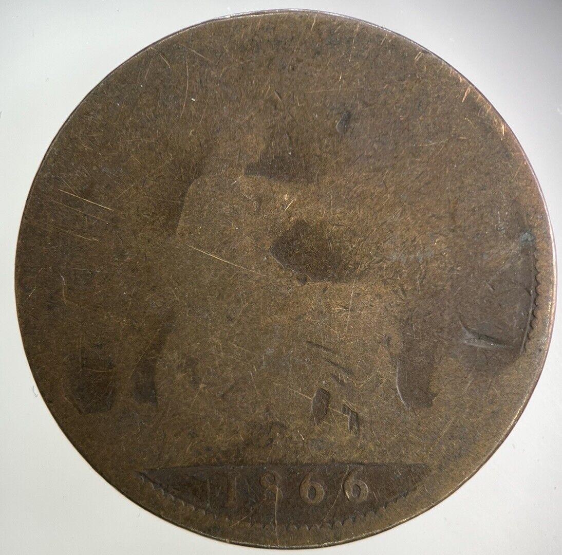 1866 Victoria One Penny Coin | Fair Grade