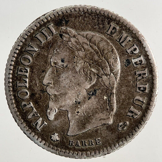 1867 France 20 Centimes Silver Coin | Fine Collectable Grade