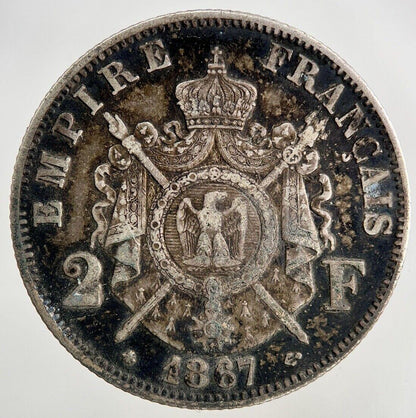 1867 France 2 Francs Silver Coin | Fine Collectable Grade