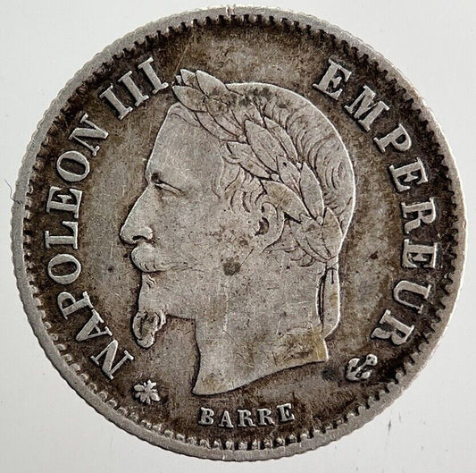1867 France 20 Cents Centimes Silver Coin | Fine Collectable Grade