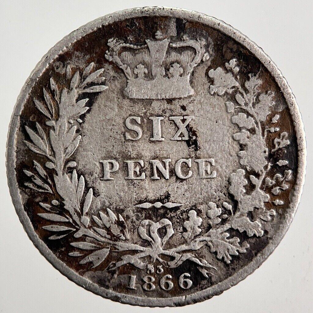 1866 Victoria Sixpence Silver Coin | Fine Collectable Grade