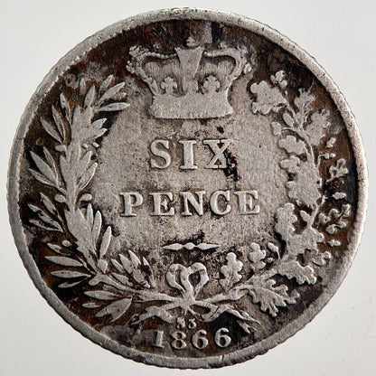 1866 Victoria Sixpence Silver Coin | Fine Collectable Grade