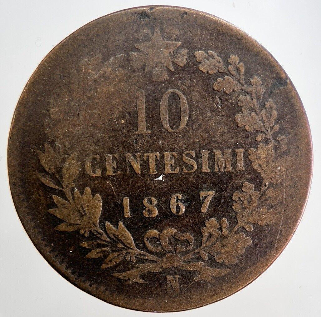 1867 Italy 10 Centesimi Coin | Collectable Grade | a6229