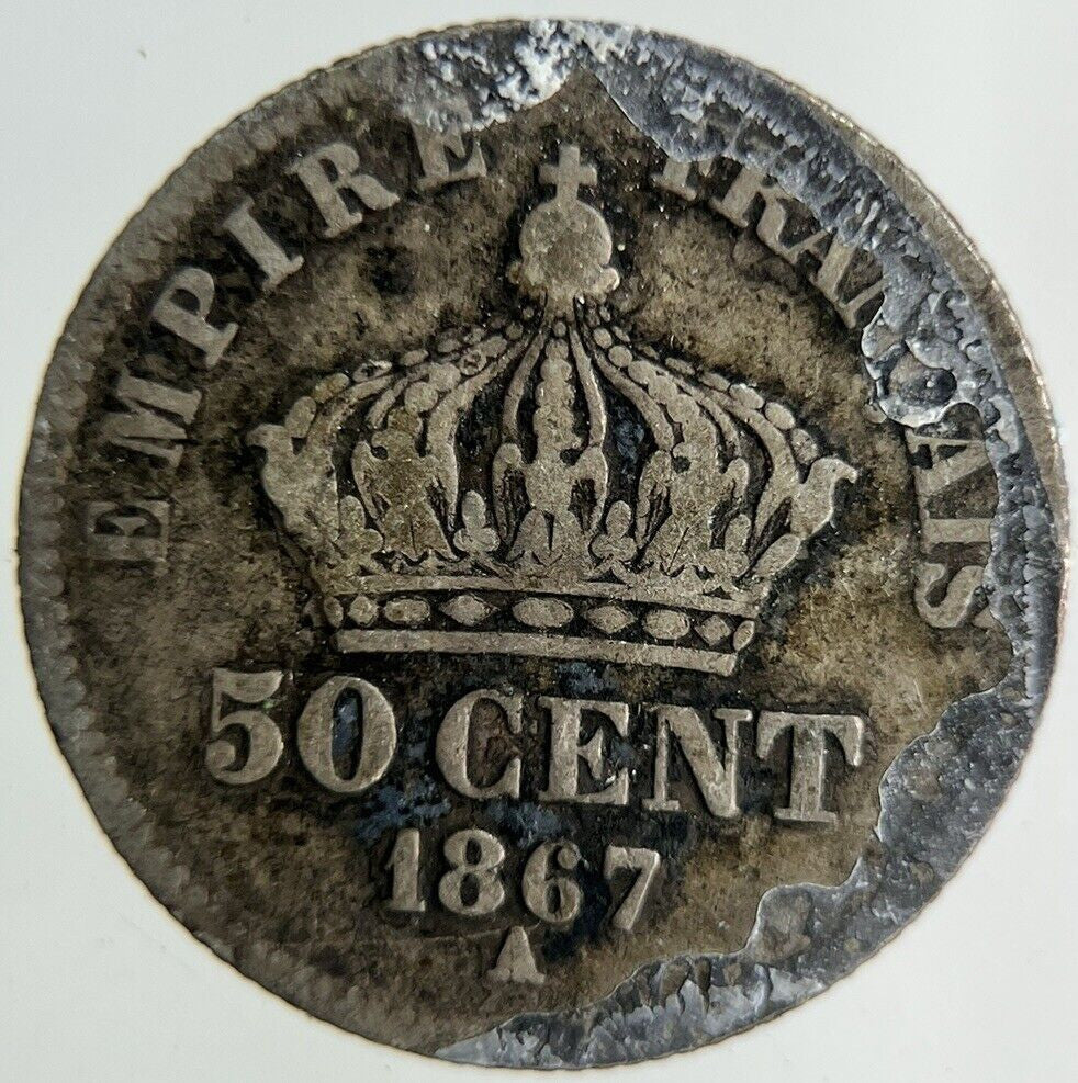 1867 France 50 Centimes Silver Coin | Collectable Grade