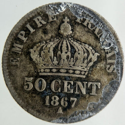 1867 France 50 Centimes Silver Coin | Collectable Grade