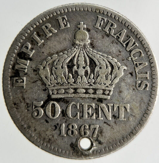 1867 France 50 Centimes Silver Coin | Collectable Grade