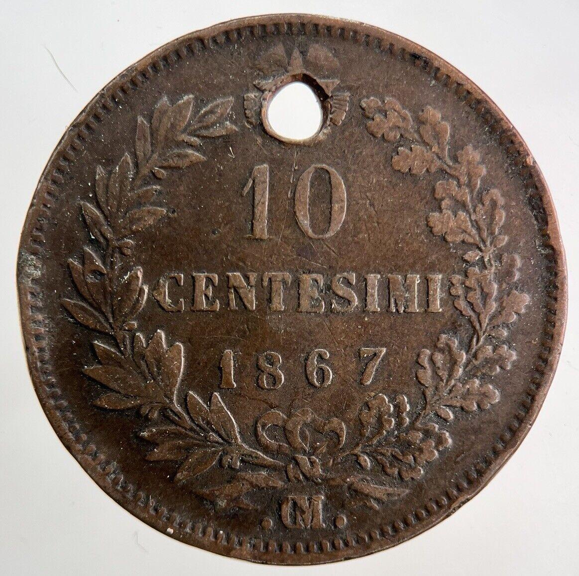 1867 Italy 10 Centesimi Coin | Fine Collectable Grade
