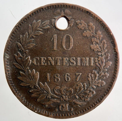 1867 Italy 10 Centesimi Coin | Fine Collectable Grade