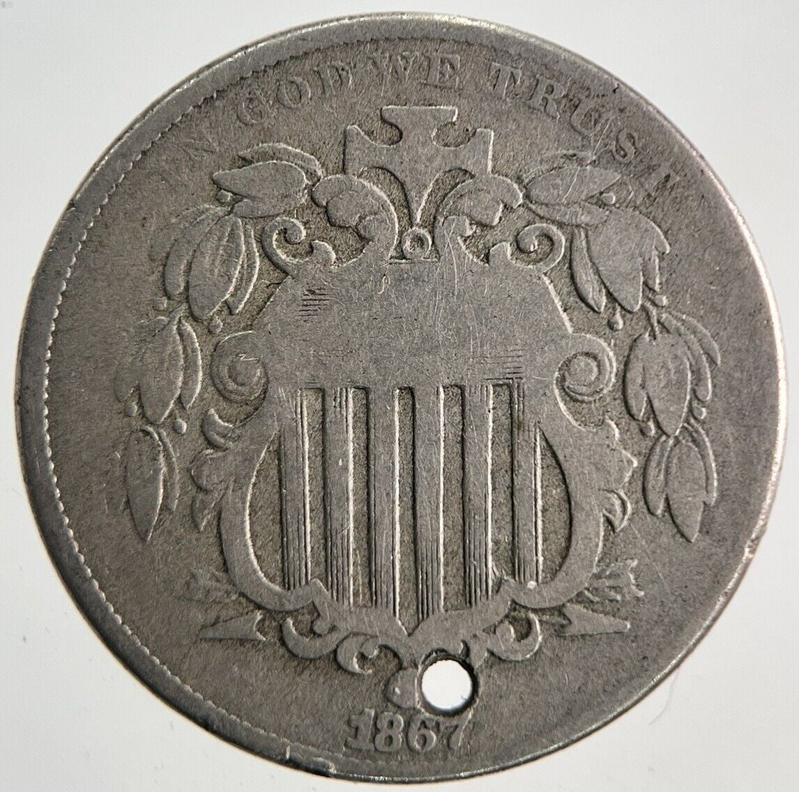 1867 US USA Shield Nickel Coin | Fine Collectable Grade