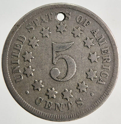 1867 US USA Shield Nickel Coin | Fine Collectable Grade