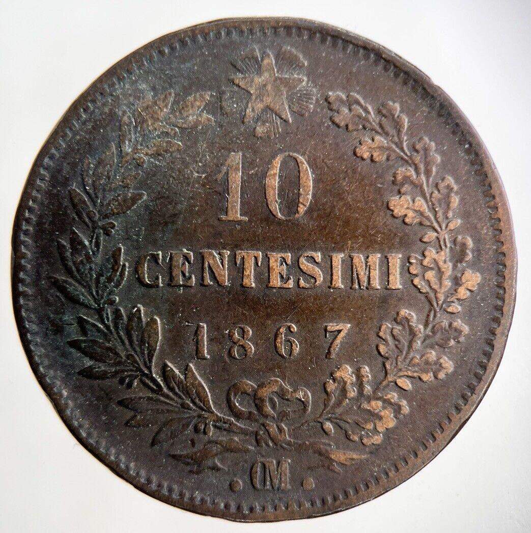 1867 Italy 10 Centesimi Coin | Fine Collectable Grade