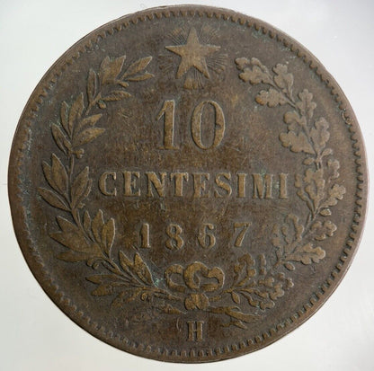1867 Italy 10 Centesimi Coin | Fine Collectable Grade
