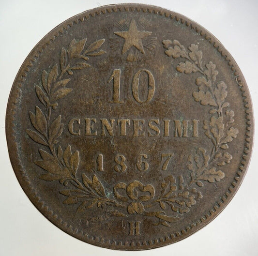 1867 Italy 10 Centesimi Coin | Fine Collectable Grade