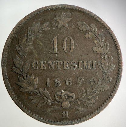 1867 Italy 10 Centesimi Coin | Fine Collectable Grade