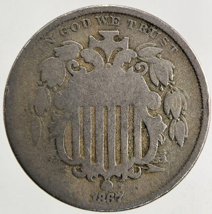 1867 US USA Shield Nickel 5 Cents Coin | Collectable Grade