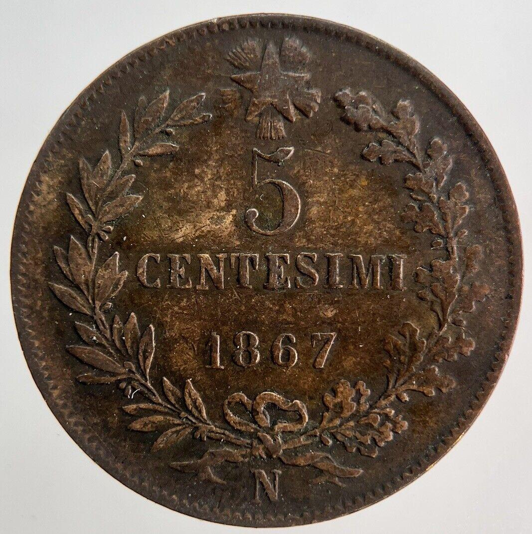 1867 Italy 5 Centesimi Coin | Fine Collectable Grade