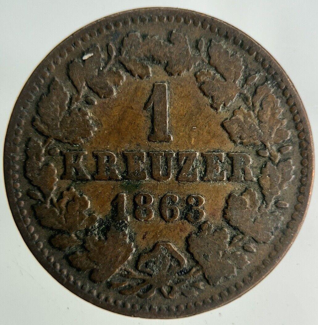1868 Austria 1 Kreuzer Coin | Fine Collectable Grade