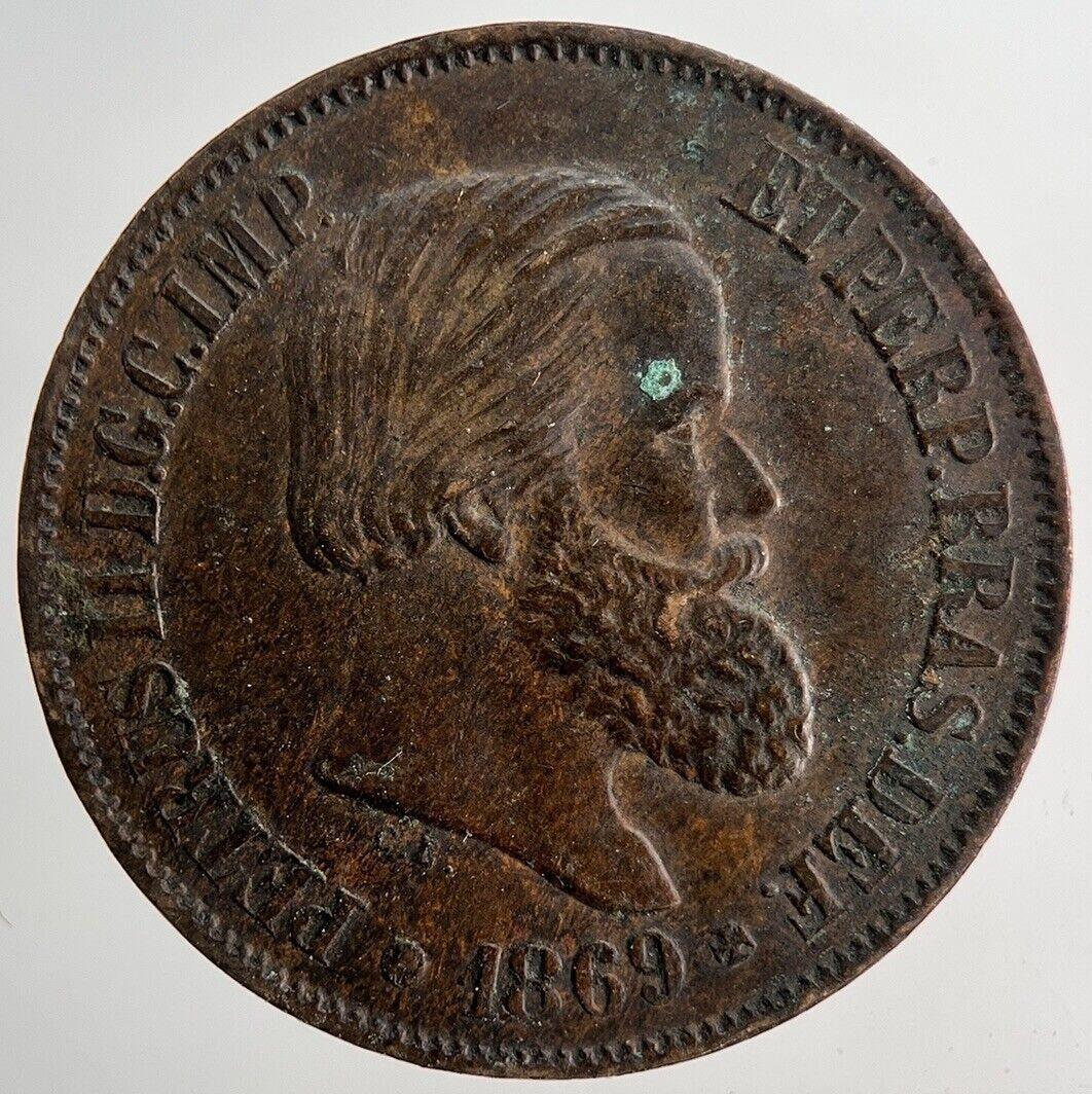 1869 Brazil 20 Reis Coin | Very High Grade