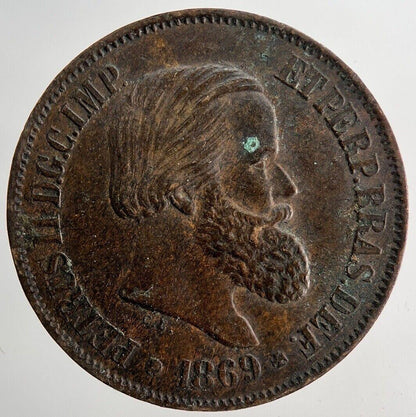 1869 Brazil 20 Reis Coin | Very High Grade