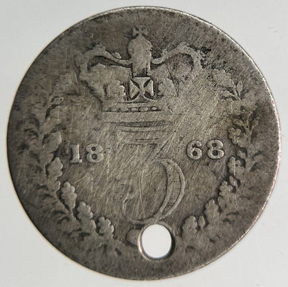 1868 Victoria Threepence Silver Coin | Collectable Grade