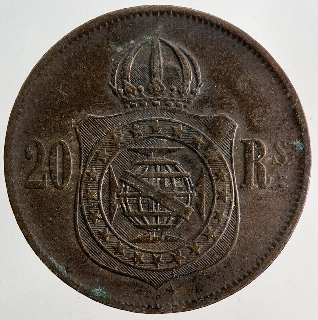 1868 Brazil 20 Reis Coin | Very High Grade
