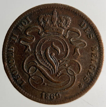 1869 Belgium 1 Cent Coin | Fine Collectable Grade