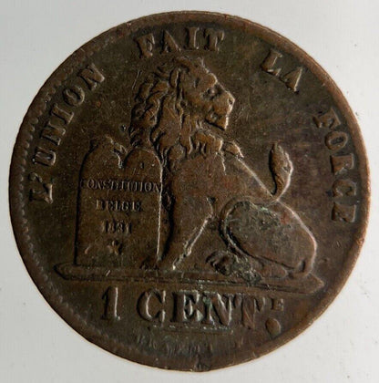 1869 Belgium 1 Cent Coin | Fine Collectable Grade