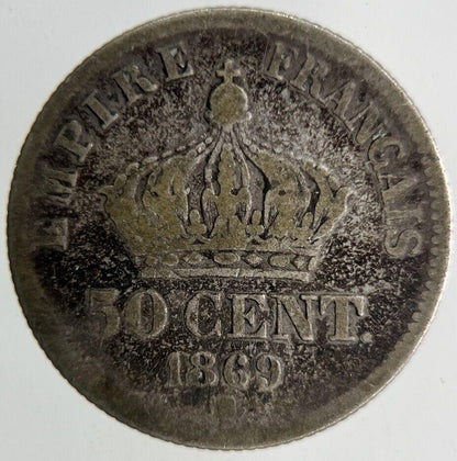 1869 France 50 Centimes Silver Coin | Collectable Grade