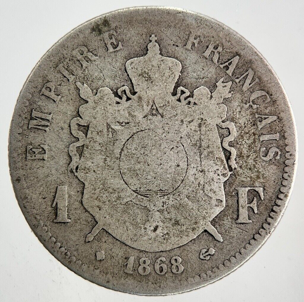 1868 France 1 Franc Silver Coin | Collectable Grade