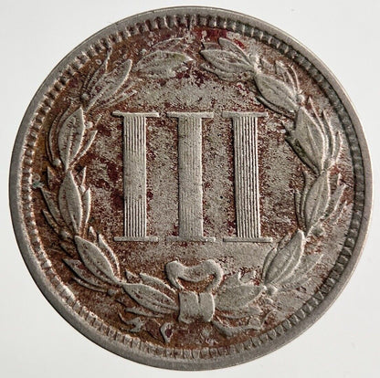 1868 US USA 3 Cents III Coin | Fine Collectable Grade