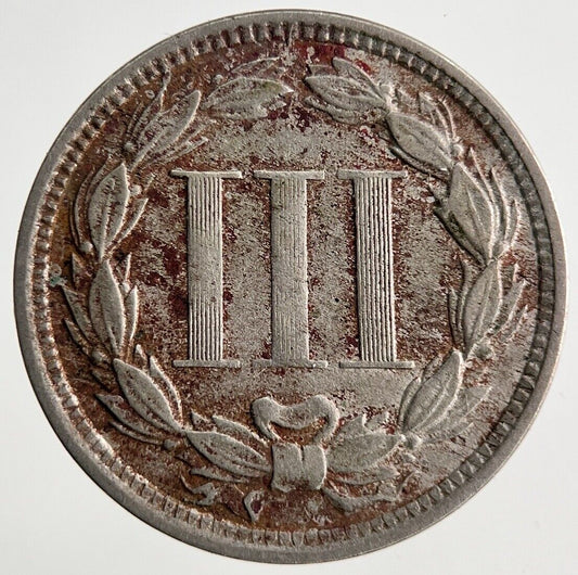 1868 US USA 3 Cents III Coin | Fine Collectable Grade