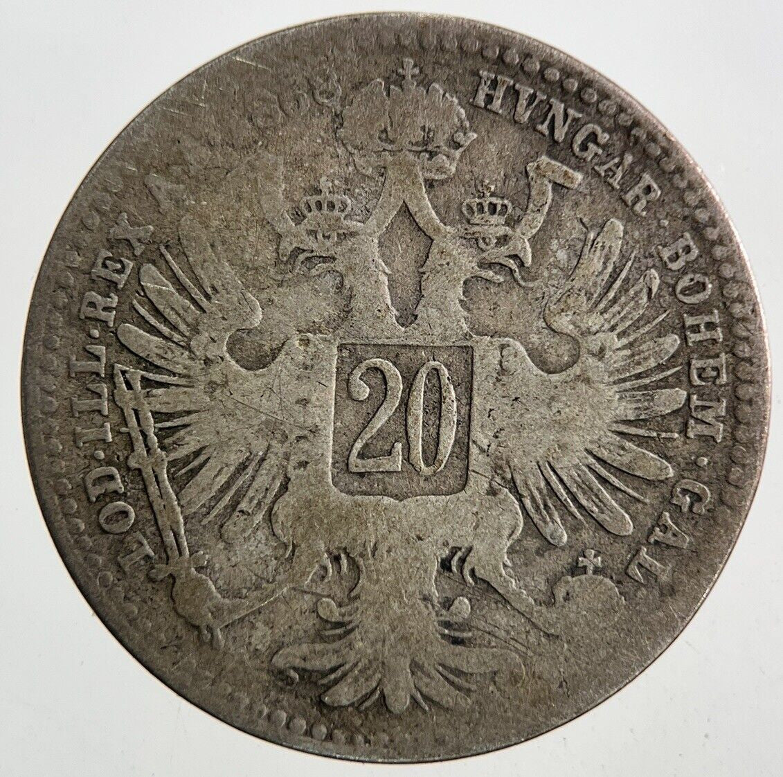 1868 Austria Hungary 20 Kreuzer Silver Coin | Collectable Grade