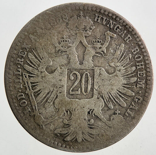 1868 Austria Hungary 20 Kreuzer Silver Coin | Collectable Grade