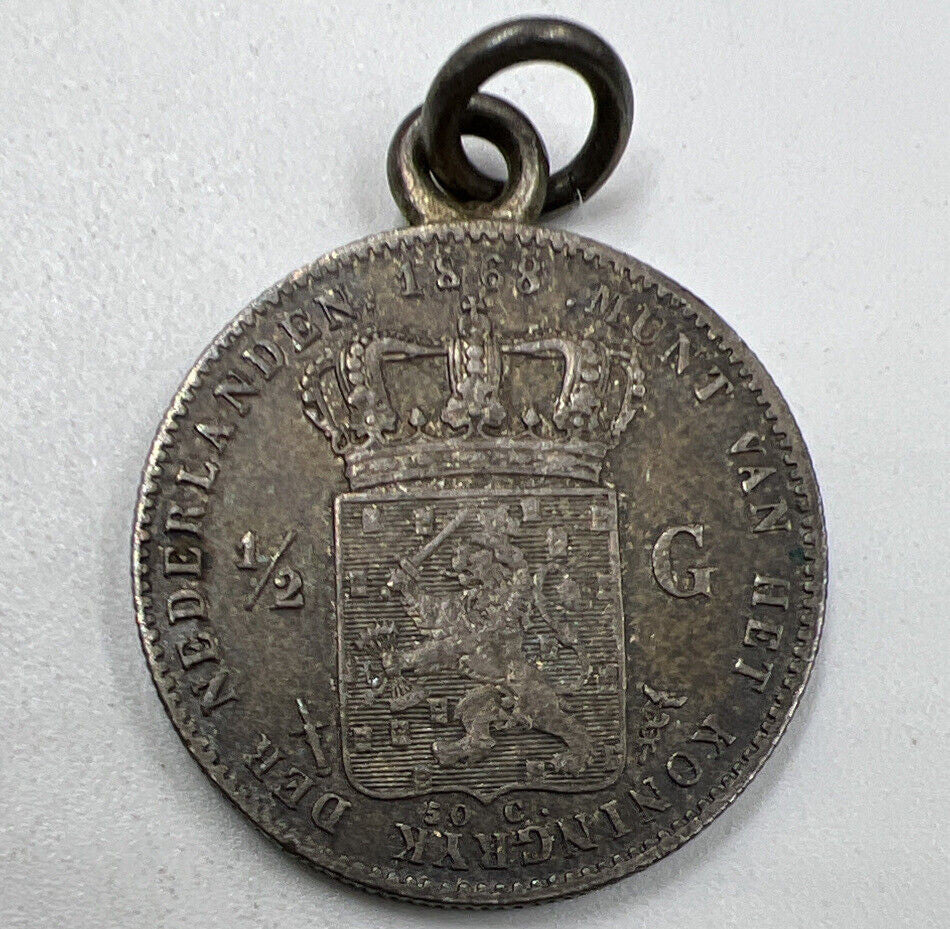 1868 Half 1/2 Gulden | Netherlands Silver Coin | Collectable Grade | a882