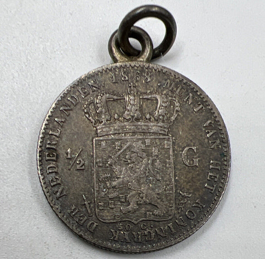 1868 Half 1/2 Gulden | Netherlands Silver Coin | Collectable Grade | a882