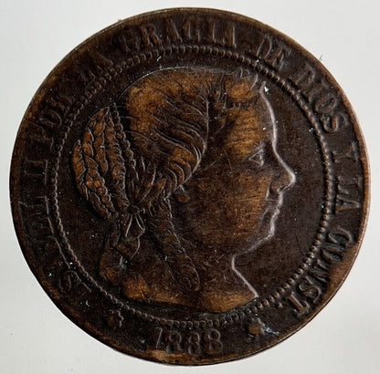 1868 Spain Medio 1/2 Half Centimo Coin | Fine Collectable Grade