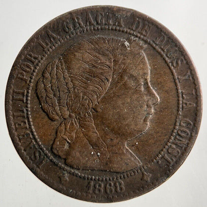 1868 Spain 1 Centimo Coin | Very High Grade
