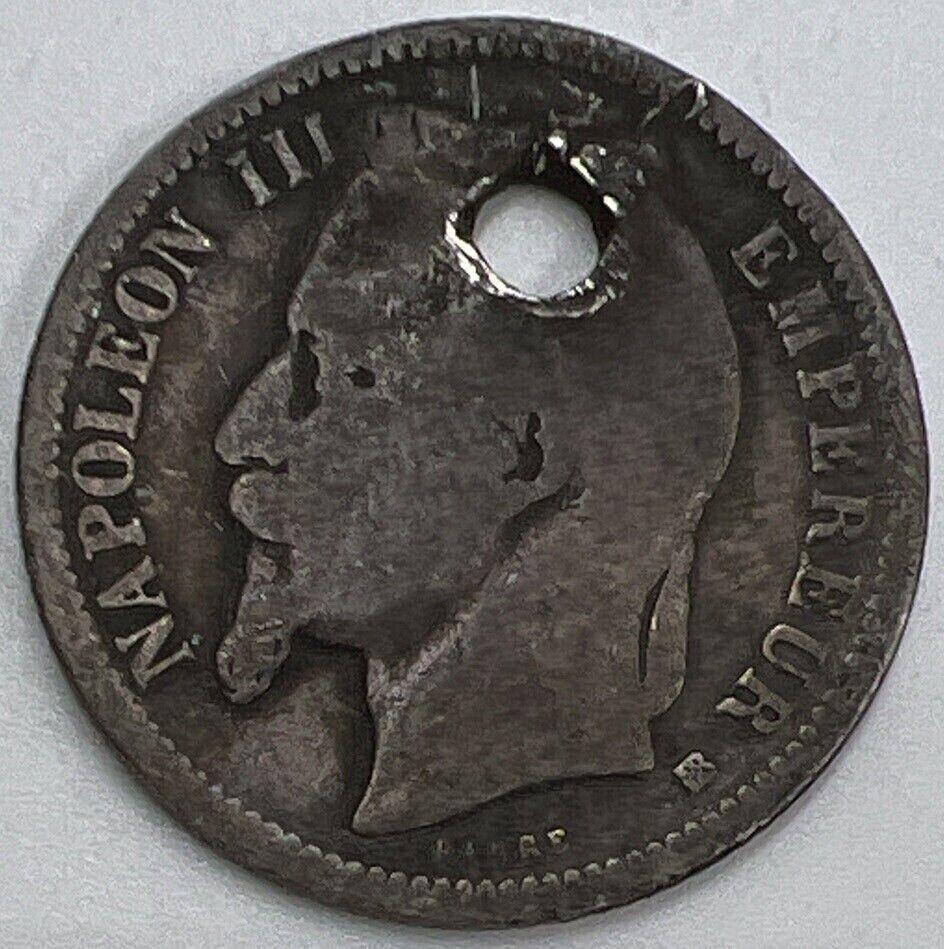 1868 France 1 One Franc Napoleon | French Silver Coin | Worn Grade