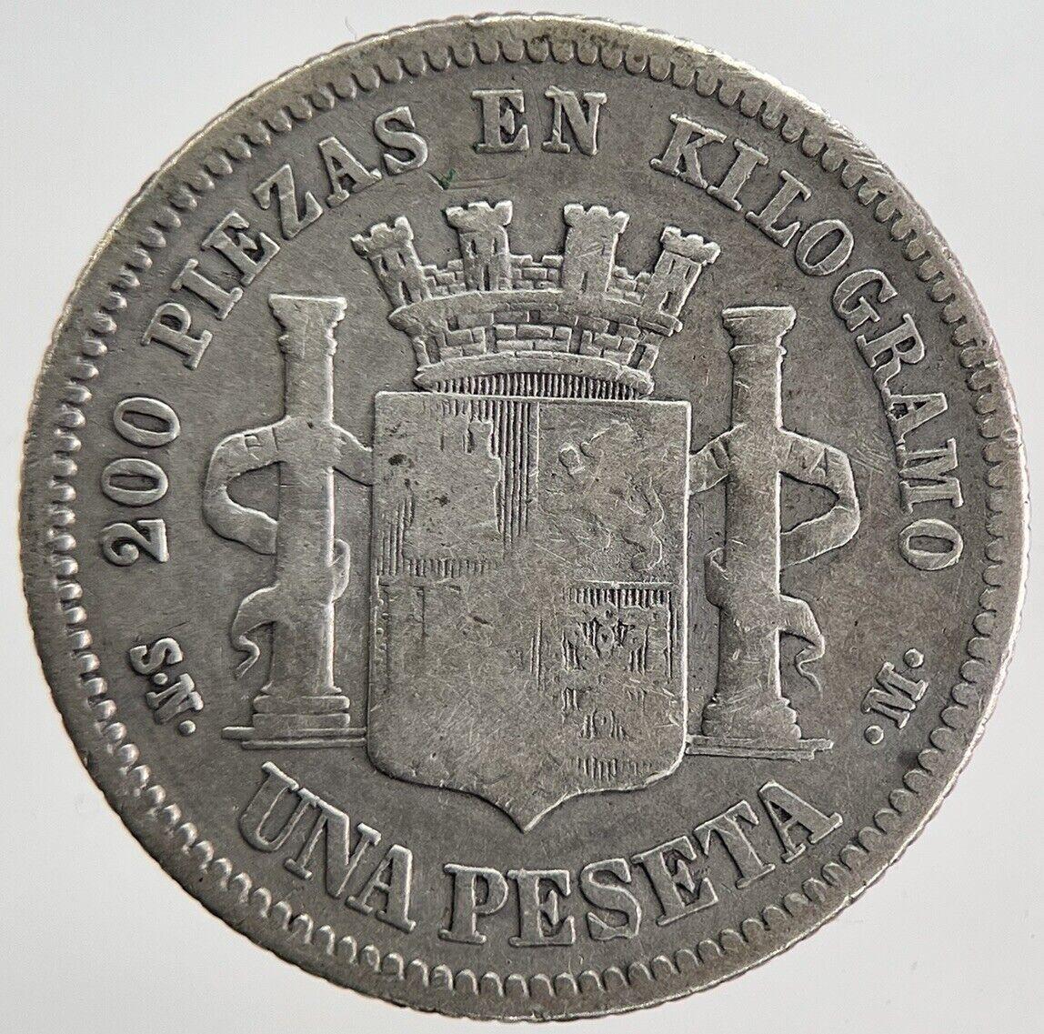 1869 Spain Una 1 Peseta Silver Coin | Collectable Grade | a6189